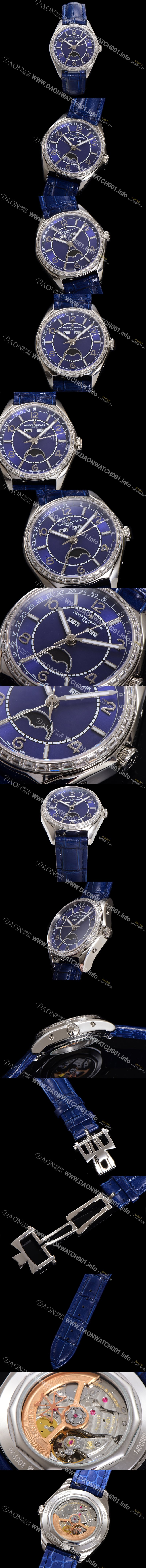 미러급 바쉐론 콘스탄틴 남성용 피프티식스 컴플리트 캘린더 Ref.4600E 오토매틱 2460 QCL/1 타입 40mm 블루 다이얼 vac1153 Ⅳ