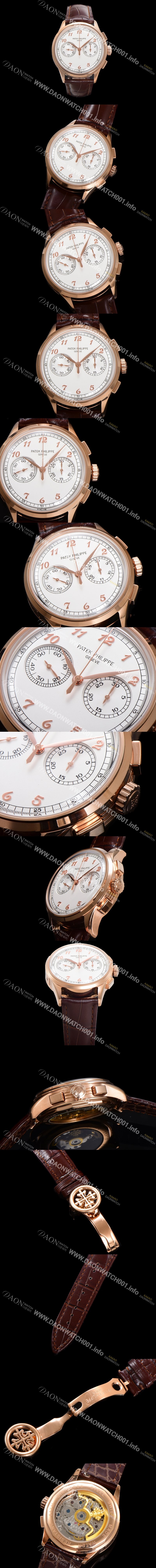 미러급 파텍필립 남성용 컴플리케이션 5170G 크로노그래프 18k로즈골드 오토매틱 7750 타입 39mm 가죽줄 화이트 다이얼 pat2212 Ⅳ