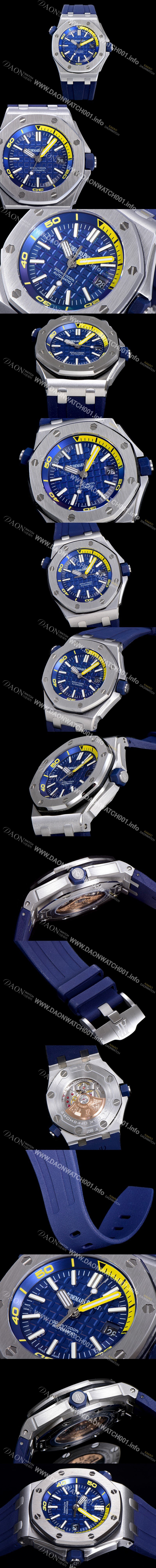 미러급 오데마피게 남성용 옐로 세라믹 다이버!!로얄오크 오프쇼어15710ST.OO.A038CA.01 옐로 와플 다이얼 오토매틱 무브먼트 AUD12297 Ⅳ