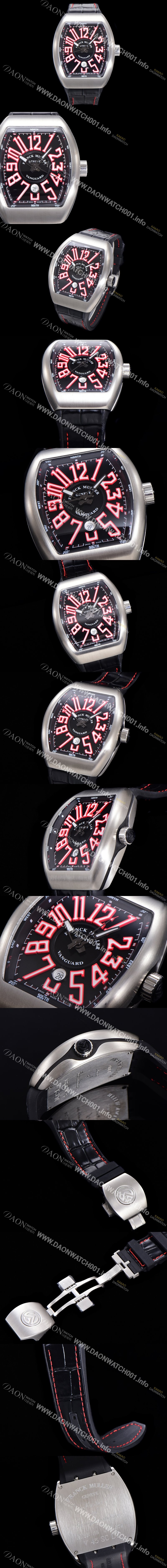 미러급 프랭크뮬러 남성용 뱅가드 2824 므브먼트 오토매틱 44미리 러버밴드 블랙다이얼 FRA75477 Ⅳ