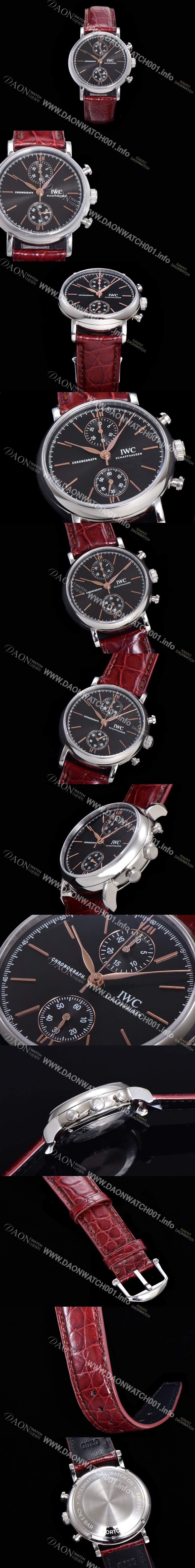 미러급 아이더블유씨 남성용 포르토피노 IW391404 블랙 다이얼 39미리 악어가죽 7750 오토매틱 무브먼트 IWC76300 Ⅳ