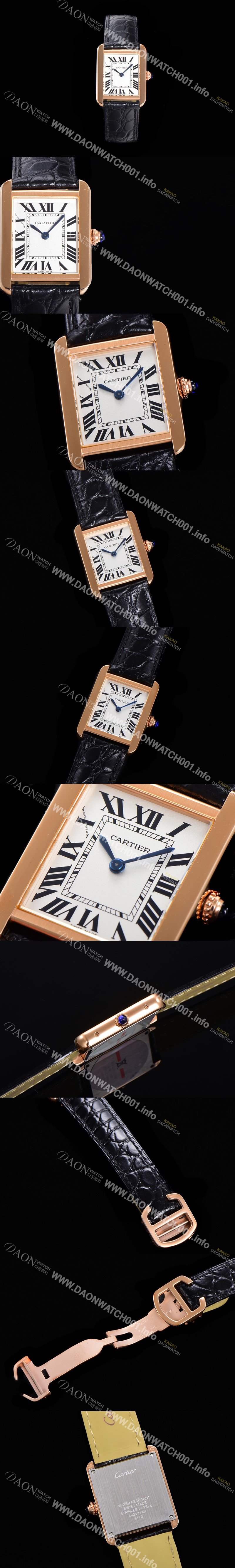 미러급 까르띠에 여성용 신상 탱크 W5200005 악어가죽  31mm 로즈골드 화이트 다이얼 쿼츠므브먼트 CAR01572 Ⅳ