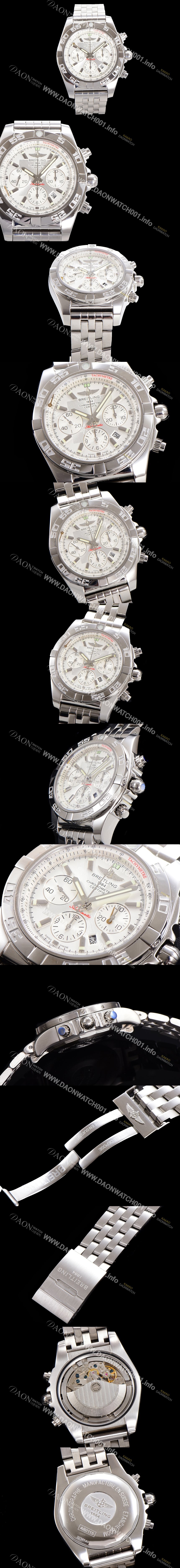 미러급 브라이틀링 남성용 크로노맷 오토매틱 크로노그래프 ETA7750-2타입 44mm 매탈줄 화이트다이얼 bre9153 Ⅳ