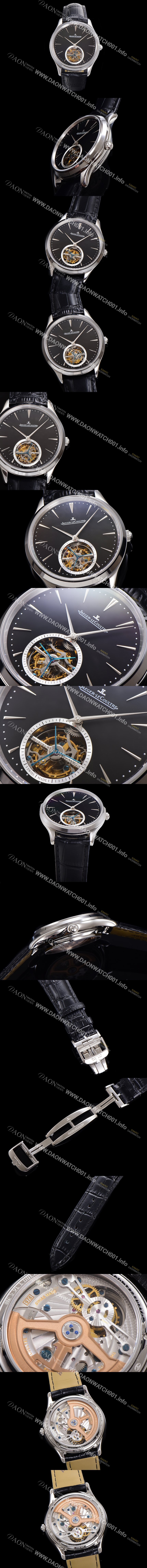 미러급 예거 르꿀르뜨 남성용 마스터 울트라 씬 투어빌론 43mm 가죽줄 블랙다이얼 jag9125 Ⅳ