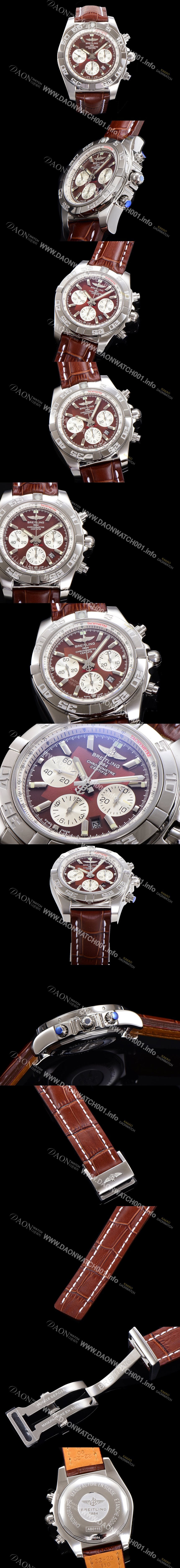 미러급 브라이틀링 남성용 윈드라이더 크로노맷 오토매틱 ETA-7750 기계식 44mm 가죽줄 브라운다이얼 bre3521 Ⅳ