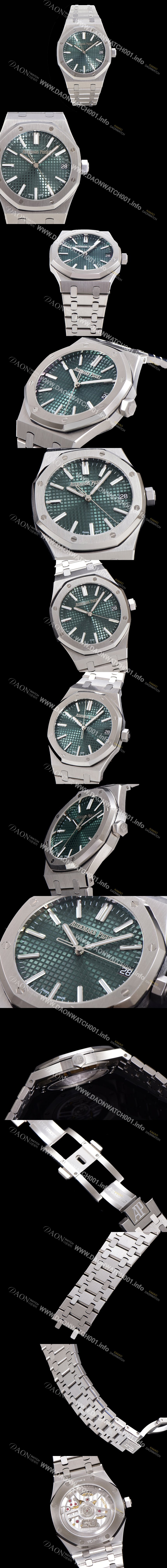 미러급 오데마피게 남성용 로얄오크 15510 오토매틱 Cal.4302타입 메탈줄 그린다이얼  aud9115 Ⅳ