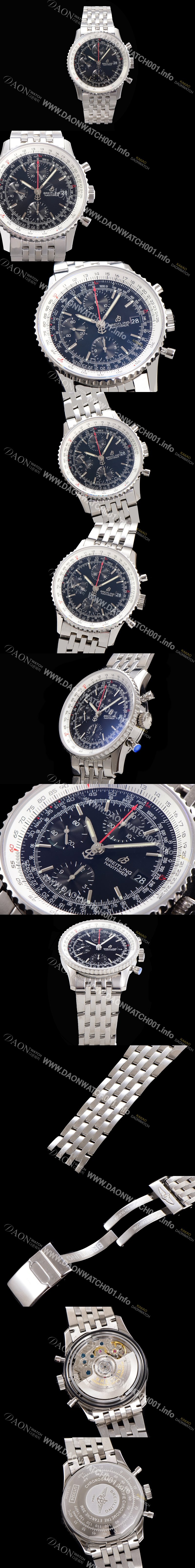 미러급 브라이틀링 남성용 네비타이머 크로노그래프 ETA7750-2 타입 오토매틱 41mm 메탈줄 블랙다이얼 bre3129 Ⅳ