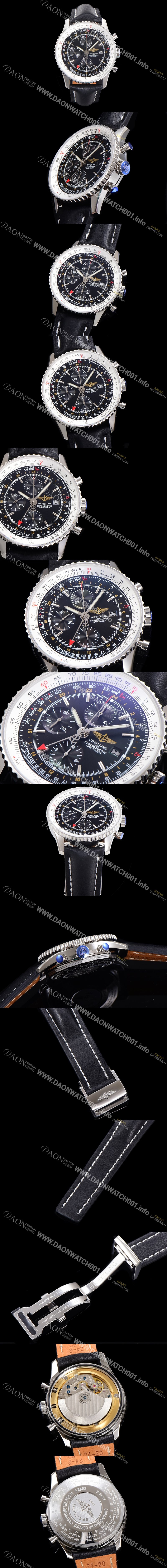 미러급 브라이틀링 남성용 네비타이머 크로노그래프 ETA7750-2 타입 오토매틱 46mm 가죽줄 블랙다이얼 bre5992 Ⅳ