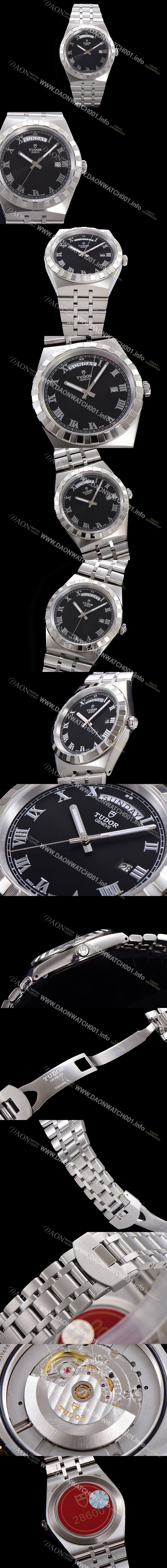 미러급 튜더 남성용 로얄 워치 오토매틱 스위스 ETA2836-2 타입 41mm 메탈줄 블랙다이얼 tud5121 Ⅳ