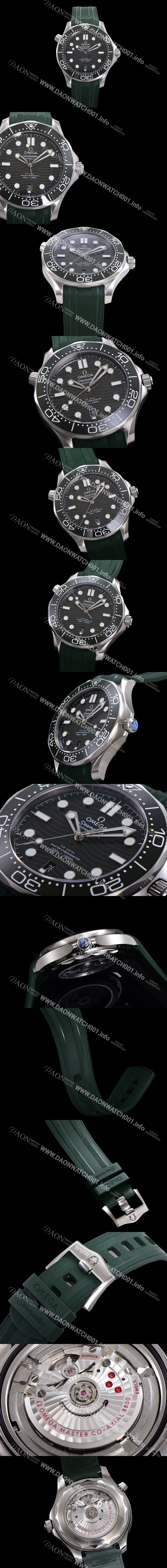 미러급 오메가 남성용 신상출시! 210.32.42.20.10.001 씨마스터 다이버 300M 코-액시얼 마스터 크로노미터 오토매틱 Cal.8800 타입 42mm 메탈줄 그린다이얼 omg3129 Ⅳ
