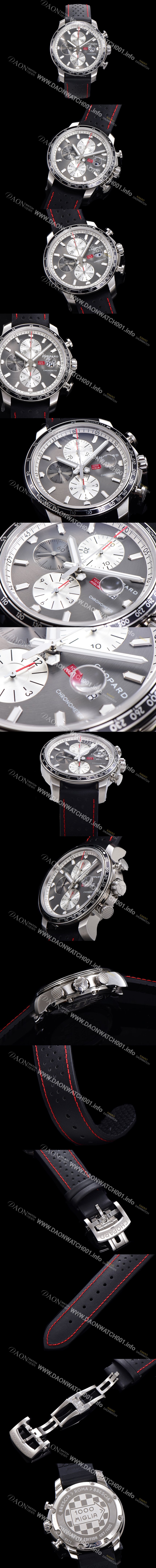 미러급 쇼파드 남성용 밀러 밀가리아 Ref.168571 오토매틱 크로노그래프 아시안 7750-2타입 44mm 가죽줄 그레이다이얼   cho1351 Ⅳ