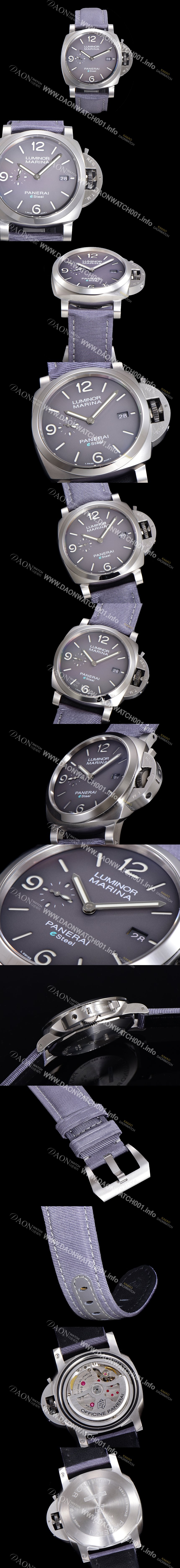 미러급 파네라이 남성용 PAM01357 루미노르 마리나 오토매틱 Cal P.9010 타입 44mm 가죽줄 그레이다이얼 pan1159 Ⅳ