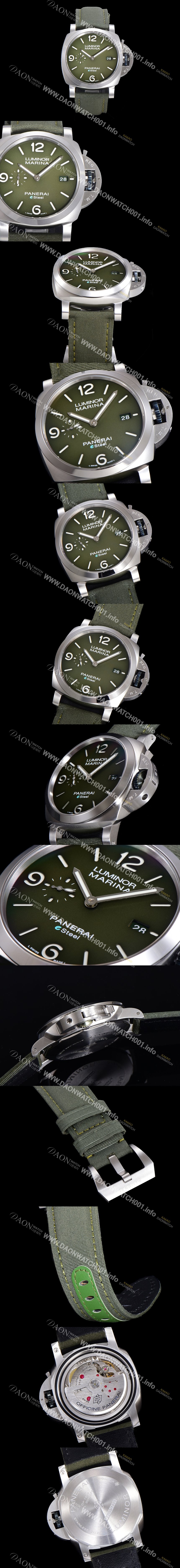 미러급 파네라이 남성용 PAM01356 루미노르 마리나 오토매틱 Cal P.9010 타입 44mm 가죽줄 그린다이얼 pan9239 Ⅳ