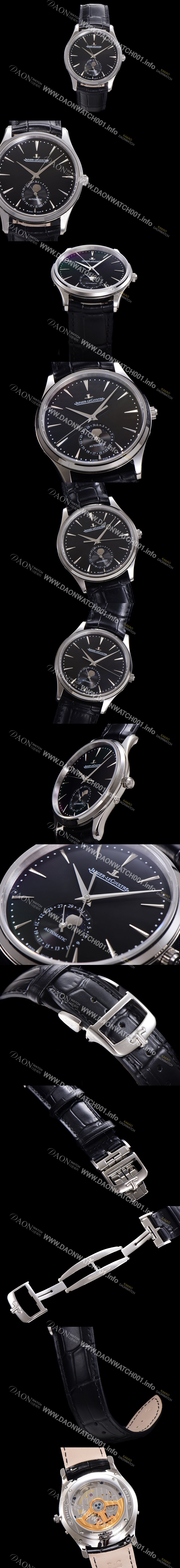 미러급 예거 르꿀르뜨 남성용 마스터 울트라 씬 문페이즈 오토매틱 925타입 39mm 가죽줄 블랙다이얼 jag1129 Ⅳ