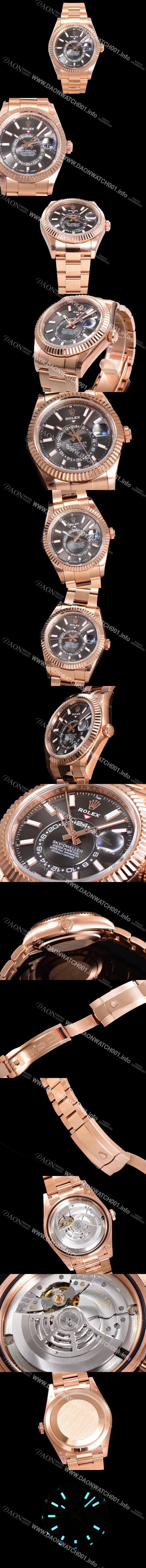 미러급  로렉스 남성용 스카이더웰러 오이스터 퍼페츄얼 오토매틱 Cal.9001타입 42미리 18K 로즈골드 그레이 다이얼 rol5295 Ⅳ