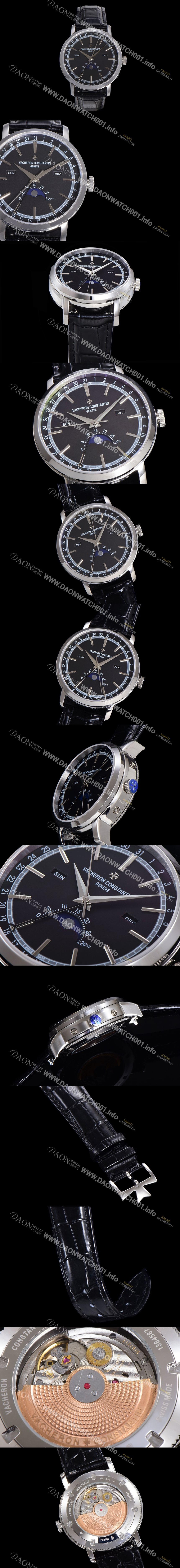 미러급 바쉐런콘스탄팀 남성용 트레디셔널 문페이즈 오토매틱 2460QCL 타입 41mm 가죽줄 블랙다이얼   vac2151 Ⅳ