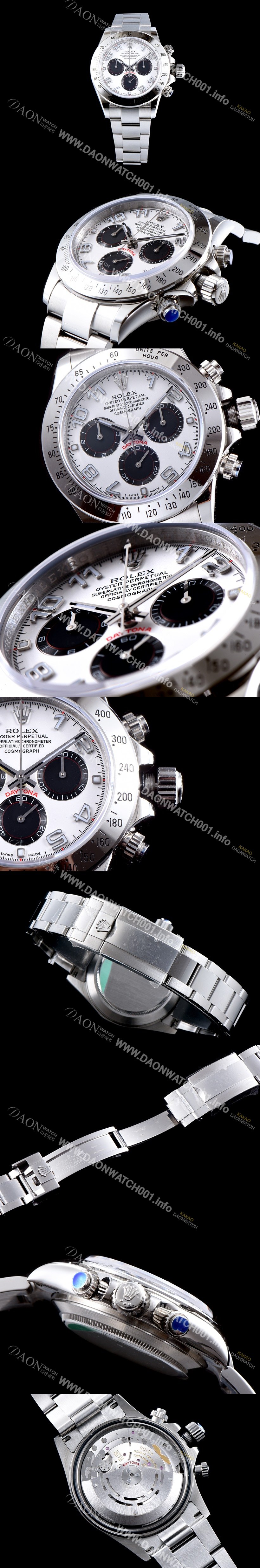 미러급 로렉스 남성용 데이토나 116519-L(FC)  크로노그래프 오토매틱 4130타입 무브 40mm 메탈줄 화이트다이얼 rol3291 Ⅳ