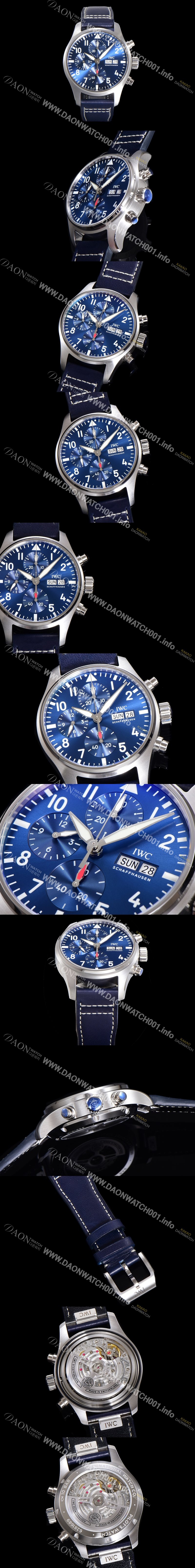 미러급 아이더블유씨 남성용시계 베스트 신형!! 파일럿 IW388101 크로노그래프 오토매틱 Cal.69385 타입 41mm 가죽줄 블루다이얼 iwc0468 Ⅳ