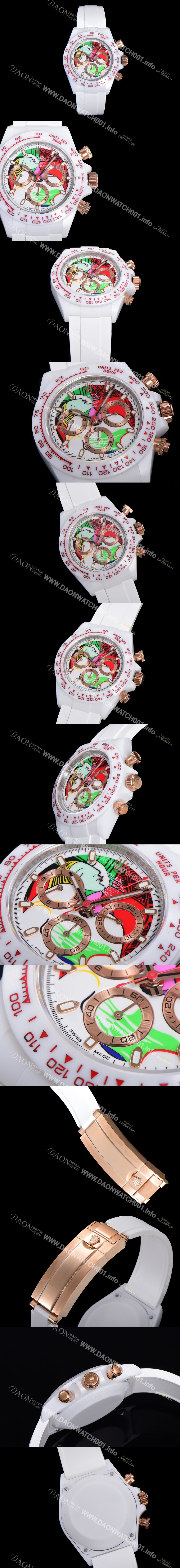 미러급 로렉스 남성용 세라믹 데이토나 크로노그래프 오토매틱 A7750-2 타입 40mm 세라믹재질 러버우레탄줄 래드다이얼 rol9151 Ⅳ