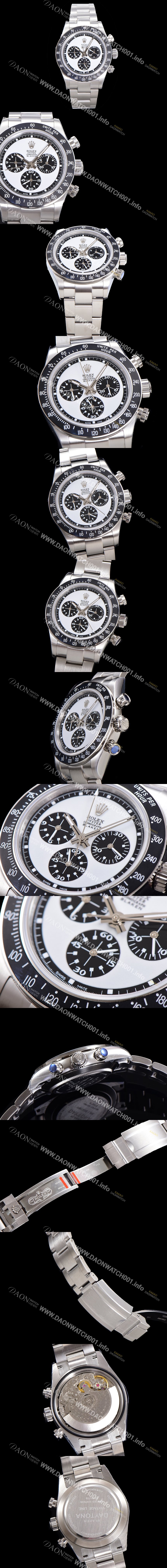 미러급 로렉스 남성용 데이토나 6263 오토매틱 크로노그래프 ETA 7750-2 타입 40mm 메탈줄 화이트다이얼  rol6488 Ⅳ