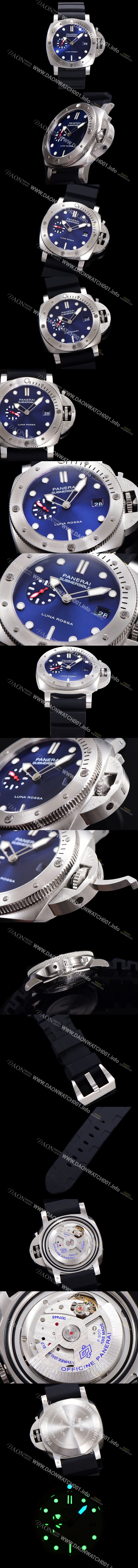 미러급 파네라이 남성용 서브머시블 PAM01391 오토매틱 Cal P. 900 타입 44mm 우레탄 블루다이얼 pan0426 Ⅳ
