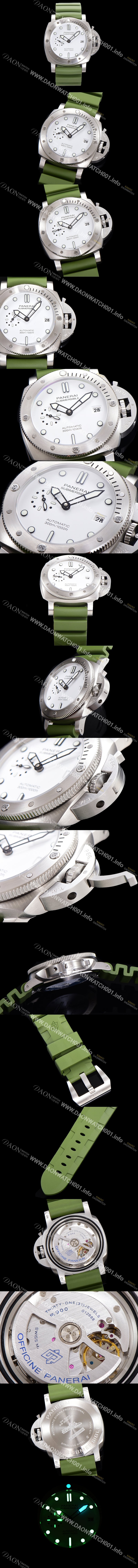 미러급 파네라이 남성용 서브머시블 PAM01226 오토매틱 Cal P. 900 타입 44mm 우레탄 화이트다이얼 pan6262 Ⅳ