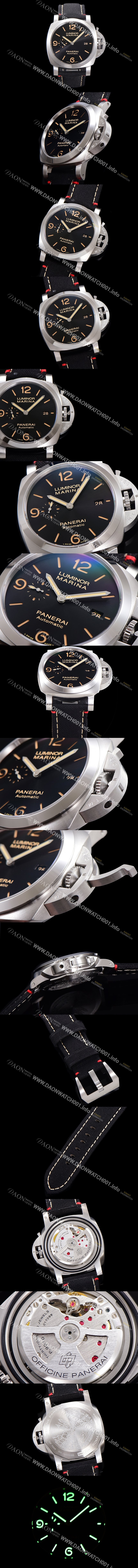 미러급 파네라이 남성용 루미노르 마리나 PAM01025 오토매틱 Cal. P9010 타입 44mm 나토천 블랙다이얼 pan9442 Ⅳ