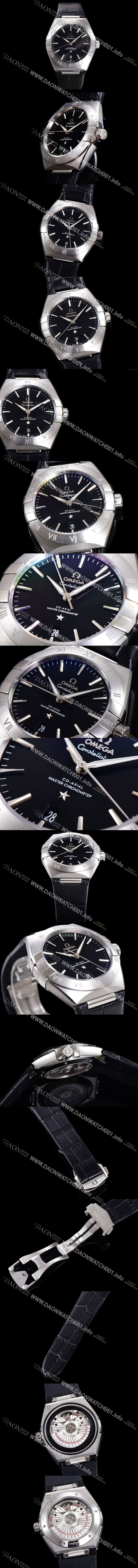 미러급 오메가 남성용 1:1수제공정! 무브UP 컨스틸레이션 코-엑시얼 마스터 오토매틱 Cal.8900타입 41mm  가죽/우레탄 믹스 그레이다이얼  omg44298 Ⅳ