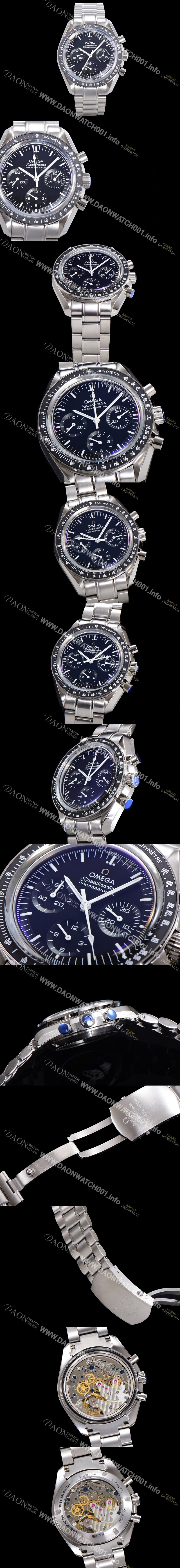 미러급 오메가 남성용 스피드마스터 문워치  프로페셔널 수동기계식 1861타입  42mm 메탈줄 블랙다이얼 omg62324 Ⅳ