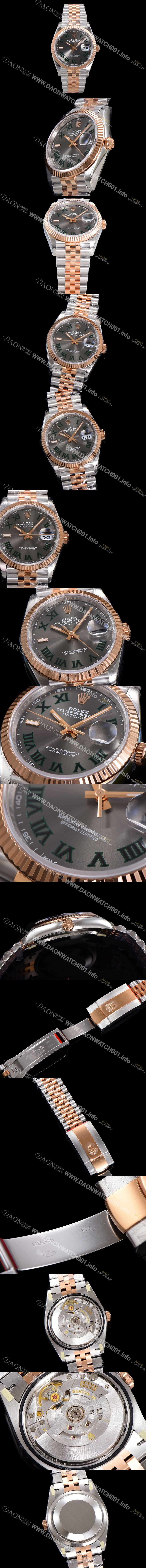 미러급 로렉스 남성용 904L스틸!! 2023신형 데이져스트 36mm II m126231 !! 로즈골드 그레이 다이얼 브레이슬릿 신형 Cal.3235 오토매틱 무브먼트 ROL19327 Ⅳ