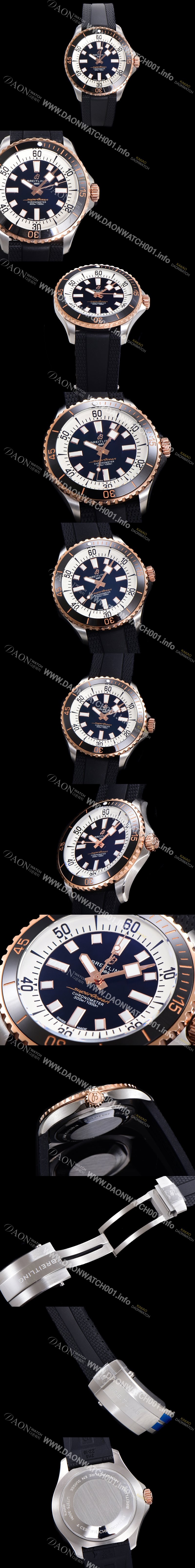 미러급 브라이틀링 뉴 다이버워치 남성용 슈퍼오션 44mm 오토매틱 ETA2824-2 타입 금장시계  크로노미터 우레탄줄 세라믹베젤 블랙다이얼 bre88770 Ⅳ