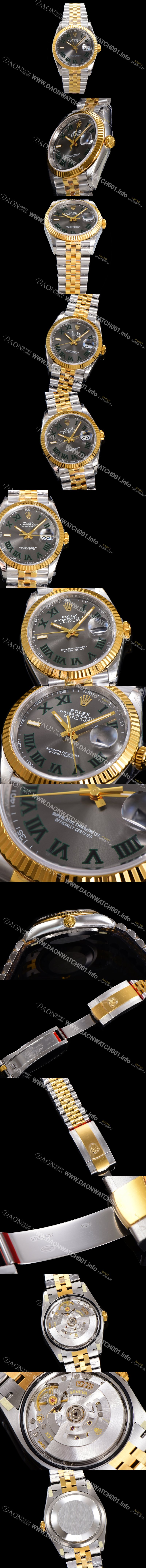 미러급 로렉스 남성용 904L스틸!! 2023신형 데이져스트 36mm II m126233-0015 !! 18K 옐로골드 그레이다이얼 브레이슬릿 신형 Cal.3235 오토매틱 무브먼트 ROL29324 Ⅳ