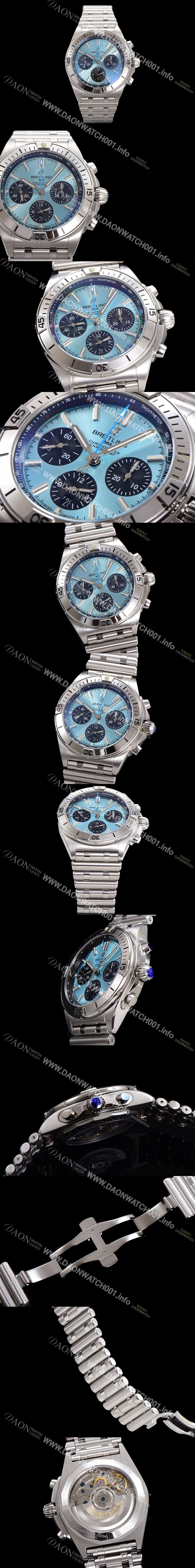 미러급 브라이틀링 남성용 크로노맷 B01 오토매틱 ETA7750-2 타입 42mm 메탈줄 스카이블루다이얼 bre75106 Ⅳ