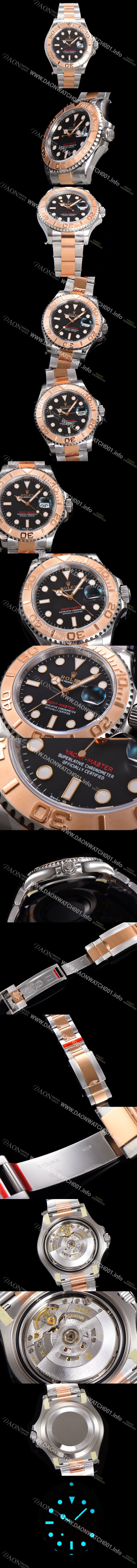 미러급 로렉스 남성용 2022신형! 요트마스터 로즈골드 m126622 투톤콤비 40미리 Cal.3235 오토매틱 무브먼트 블랙 다이얼 ROL35156 Ⅳ