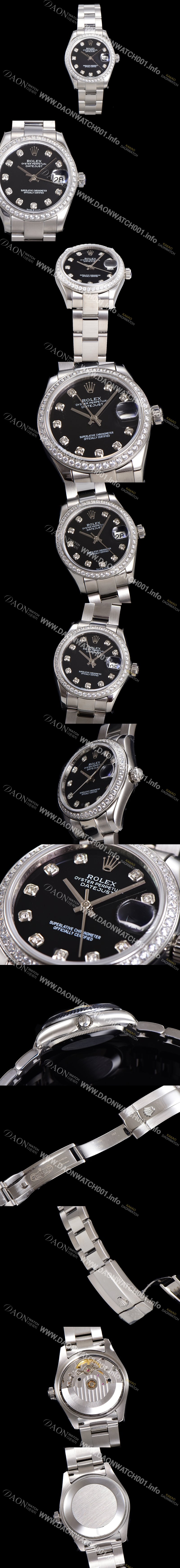 미러급 로렉스 여성용 데이져스트 오이스터 31mm 레이디 오토매틱 보석/다이아몬드 3열 브레이슬릿 메탈줄 블랙다이얼 rol98204 Ⅳ