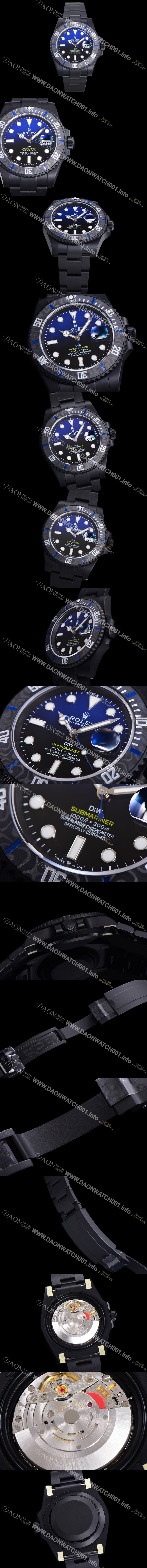 미러급 로렉스 남성용 904L스틸!! 서브마리너 40mm 카본베젤 오토매틱 Cal.3135 블루 블랙 콜라보 다이얼 rol49208 Ⅳ