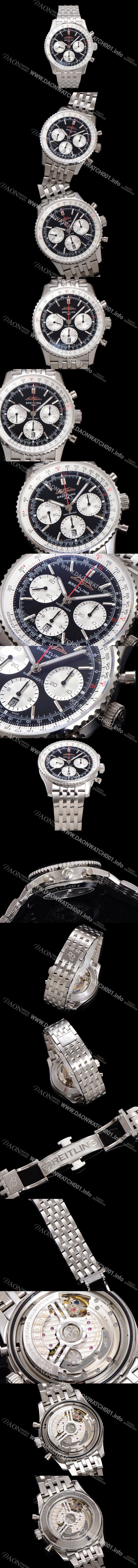 미러급 브라이틀링 남성용 네비타이머 AB0138211B1A1 크로노그래프 ETA7750-2 타입 오토매틱 43mm 메탈줄 블랙 다이얼 bre6007 Ⅳ