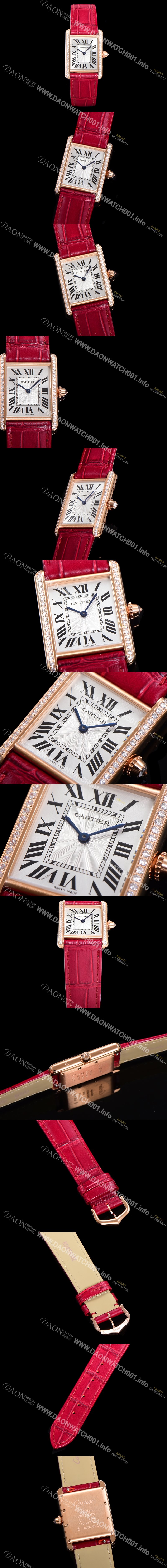 미러급 까르띠에 여성용 탱크 WJTA0038 쥬얼 다이아몬드 베젤 화이트 실버 썬더스트 다이얼 쿼츠 무브먼트 car69349 Ⅳ