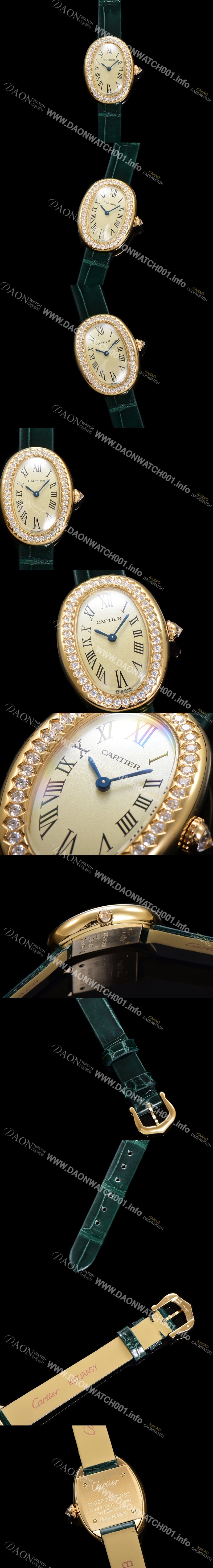 미러급 까르띠에 여성용 베누아 WJBA0031 18K로즈골드 실버 다이얼 악어가죽줄 쿼츠 무브먼트 car69354 Ⅳ