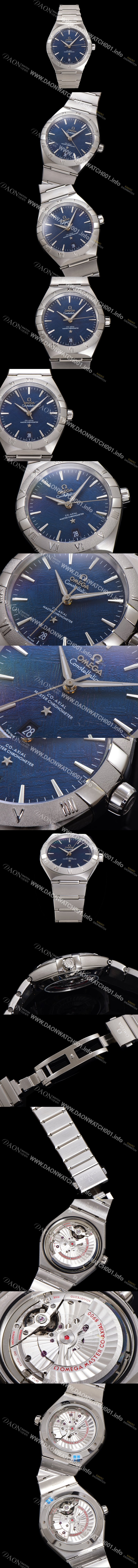 미러급 오메가 남성용 1:1수제공정! 131.30.41.21.99.003 무브UP 컨스틸레이션 코-엑시얼 마스터 오토매틱 Cal.8900타입 41mm  메탈줄 블루 다이얼 omg20182 Ⅳ