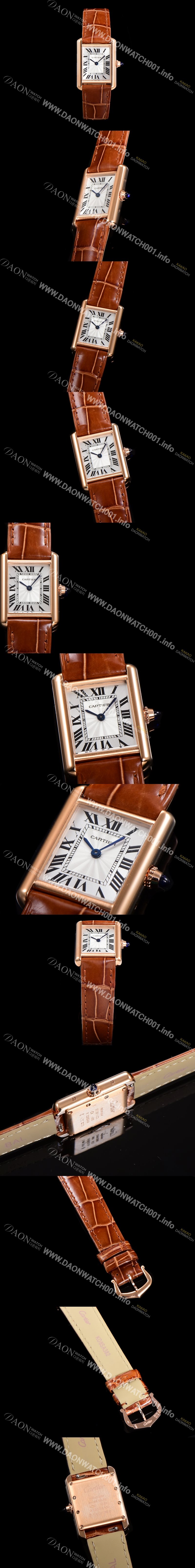 미러급 까르띠에 여성용 신상 탱크 WGTA0010 실버 다이얼 29mm 로즈골드 악어가죽 쿼츠 무브먼트 car69356 Ⅳ