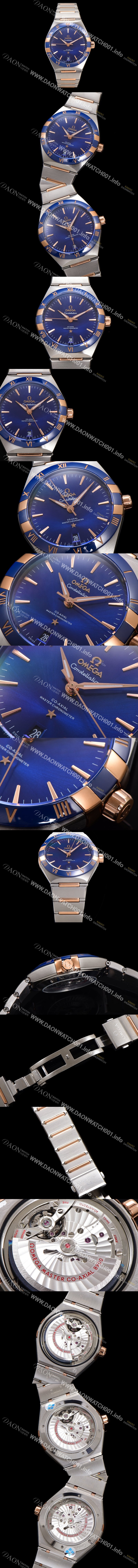 미러급 오메가 남성용 1:1수제공정! 131.23.41.21.03.001 무브UP 컨스틸레이션 코-엑시얼 마스터 오토매틱 Cal.8900타입 41mm 18K 로즈골드 메탈줄 블루 다이얼 omg20183 Ⅳ