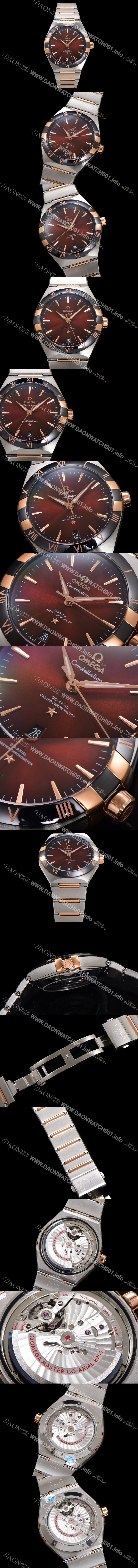 미러급 오메가 남성용 1:1수제공정! 131.23.41.21.11.001 무브UP 컨스틸레이션 코-엑시얼 마스터 오토매틱 Cal.8900타입 41mm 18K 로즈골드 메탈줄 진 브라운 다이얼 omg20185 Ⅳ