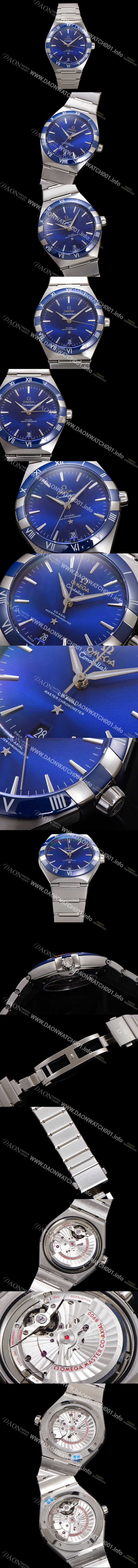 미러급 오메가 남성용 1:1수제공정! 131.33.41.21.03.001 무브UP 컨스틸레이션 코-엑시얼 마스터 오토매틱 Cal.8900타입 41mm  메탈줄 블루 다이얼 omg20175 Ⅳ