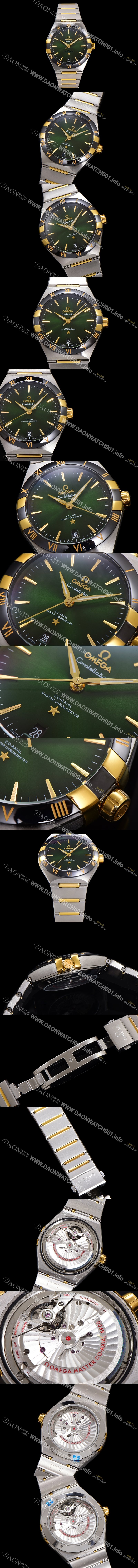 미러급 오메가 남성용 1:1수제공정! 131.23.41.21.10.001 무브UP 컨스틸레이션 코-엑시얼 마스터 오토매틱 Cal.8900타입 41mm 18K 옐로우골드 메탈줄 그린 다이얼 omg20189 Ⅳ