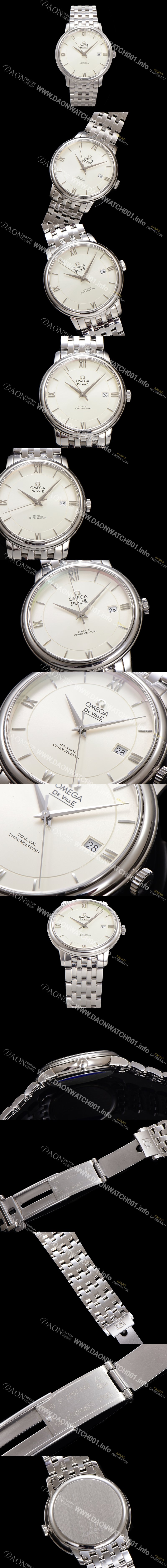 미러급 오메가 남성용 드빌 프레스티지 424.10.40.20.02.003 오토매틱 Cal.8800타입 39.5mm 메탈줄 화이트 다이얼 omg20190 Ⅳ