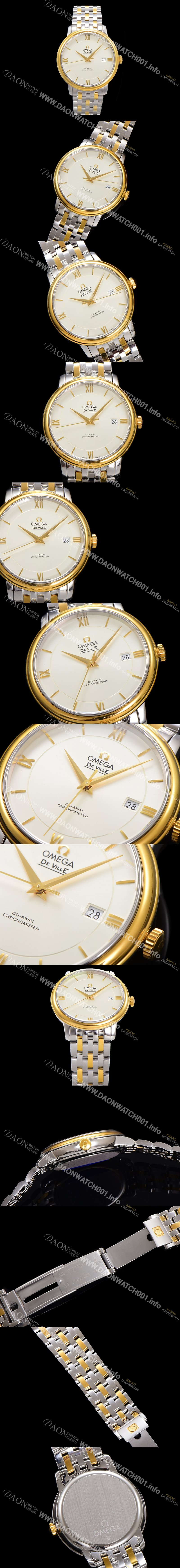 미러급 오메가 남성용 드빌 프레스티지 424.20.37.20.02.001 오토매틱 Cal.8800타입 39.5mm 18K 옐로우골드 메탈줄 화이트 다이얼 omg20201 Ⅳ