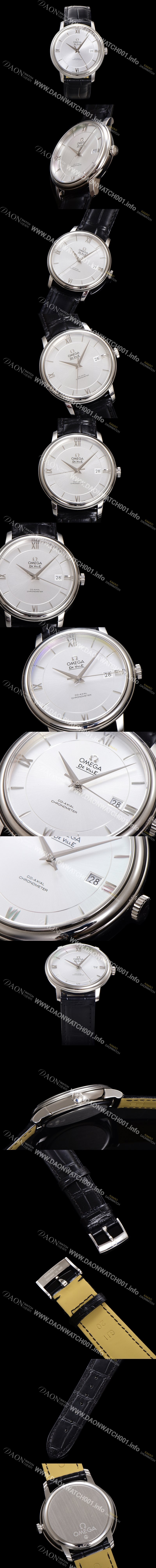 미러급 오메가 남성용 드빌 프레스티지 424.13.40.20.02.001 오토매틱 Cal.2500타입 39.5mm 가죽줄 실버 다이얼 omg20207 Ⅳ
