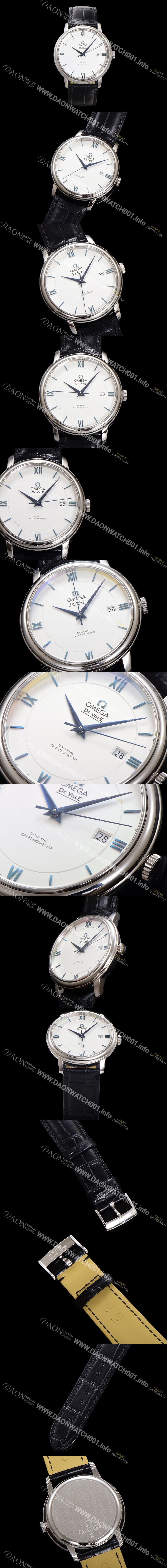 미러급 오메가 남성용 드빌 프레스티지 424.53.40.20.04.001 오토매틱 Cal.2500타입 39.5mm 가죽줄 실버 다이얼 omg20208 Ⅳ