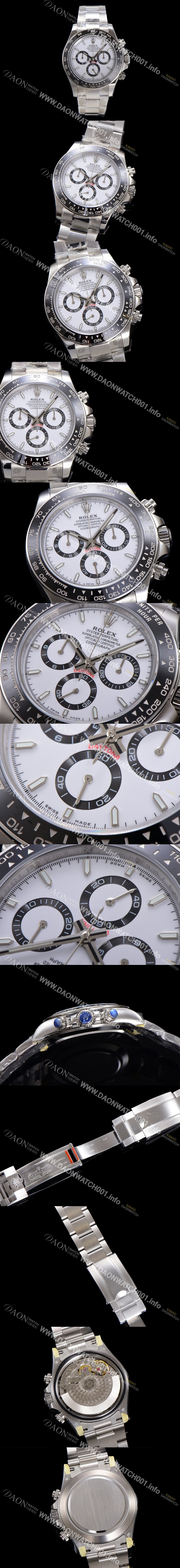 미러급 로렉스 남성용 코스모그래프 데이토나 m126500LN-0001 세라믹 베젤 40mm 크로노그래프 7750 오토매틱 무브먼트 화이트 다이얼 rol5323 Ⅳ